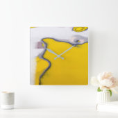 カーピールア絵を描ート スクエア壁時計 (ホーム)