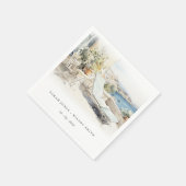 カーフギリシャ水彩風景結婚ズ スタンダードカクテルナプキン (角)