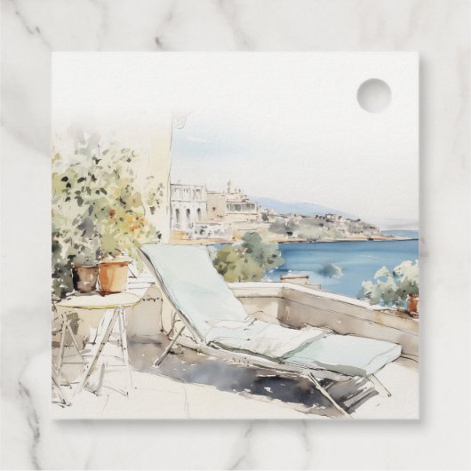 カーフギリシャ水彩風景結婚ズ フェイバータグ (裏面)