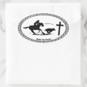 カーフローピンクロスユーロスタイル 楕円形シール (バッグ)