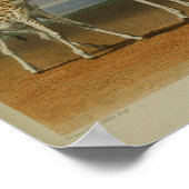 カーフ付きキリンヴィンテージプリントアフリカンサバンナ ポスター (角)