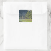 カーフ付きバイソンイエローストーン国立公園 スクエアシール (バッグ)