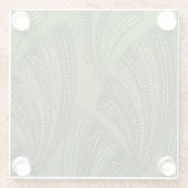 カーブしたファン リッチグリーン ガラスコースター (裏面)