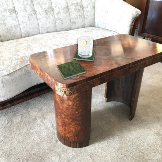 カーブしたファン リッチグリーン ガラスコースター