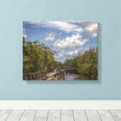 カーブした歩道 キャンバスプリント (インサイチュ (ウッドフロア))