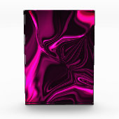 カーブと波紋ピンク、濃いピンクの背景。 フォトブロック (正面)