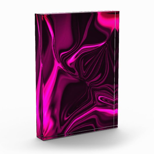 カーブと波紋ピンク、濃いピンクの背景。 フォトブロック (左)