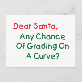 カーブのサンタの親愛な等級か。 クリスマスはサンタに文字を入れます シーズンポストカード