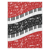 カーブのピアノ鍵および音符 テーブルクロス (正面)