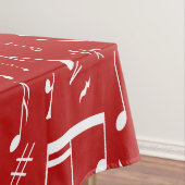 カーブのピアノ鍵および音符 テーブルクロス (インサイチュ)
