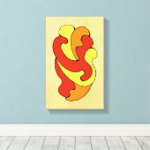 カーブの採用（黄色、赤、オレンジ） キャンバスプリント (インサイチュ (ウッドフロア))