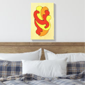 カーブの採用（黄色、赤、オレンジ） キャンバスプリント (インサイチュ (寝室))