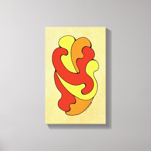 カーブの採用（黄色、赤、オレンジ） キャンバスプリント (正面)