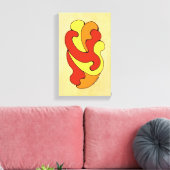 カーブの採用（黄色、赤、オレンジ） キャンバスプリント (インサイチュ (リビング))