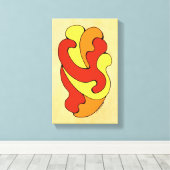 カーブの採用（黄色、赤、オレンジ） キャンバスプリント (インサイチュ (ウッドフロア))