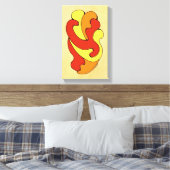 カーブの採用（黄色、赤、オレンジ） キャンバスプリント (インサイチュ (寝室))
