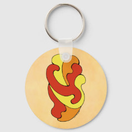 カーブの採用（黄色、赤、オレンジ） キーホルダー