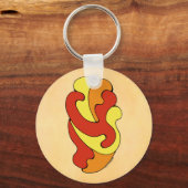 カーブの採用（黄色、赤、オレンジ） キーホルダー (裏面)