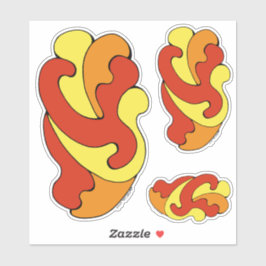 カーブの採用（黄色、赤、オレンジ） シール