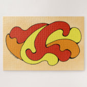 カーブの採用(黄色、赤、オレンジ) ジグソーパズル (横)