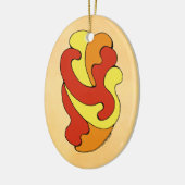 カーブの採用（黄色、赤、オレンジ） セラミックオーナメント (左)