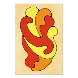 カーブの採用（黄色、赤、オレンジ） フォトプリント           