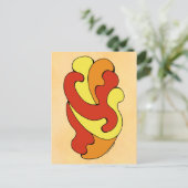 カーブの採用(黄色、赤、オレンジ) ポストカード (スタンド正面)