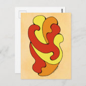 カーブの採用(黄色、赤、オレンジ) ポストカード (正面/裏面)