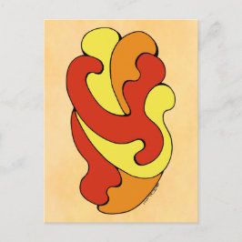 カーブの採用（黄色、赤、オレンジ） ポストカード