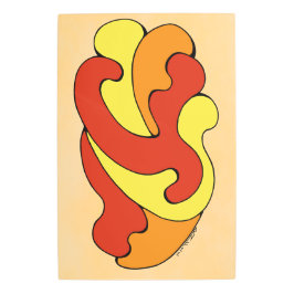 カーブの採用（黄色、赤、オレンジ） メタルプリント