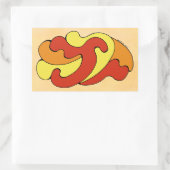 カーブの採用（黄色、赤、オレンジ） 長方形シール (バッグ)