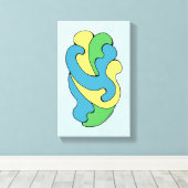 カーブの採用（黄、青、緑） キャンバスプリント (インサイチュ (ウッドフロア))