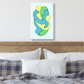 カーブの採用（黄、青、緑） キャンバスプリント (インサイチュ (寝室))