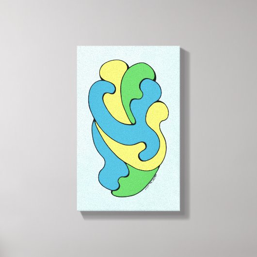 カーブの採用（黄、青、緑） キャンバスプリント (正面)