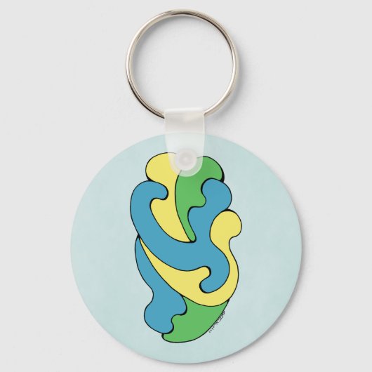 カーブの採用（黄、青、緑） キーホルダー (正面)