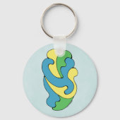 カーブの採用（黄、青、緑） キーホルダー (裏面)