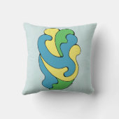 カーブの採用（黄、青、緑） クッション (裏面)