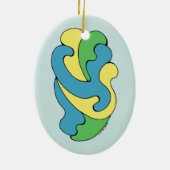 カーブの採用（黄、青、緑） セラミックオーナメント (裏面)