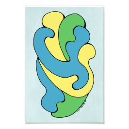 カーブの採用（黄、青、緑） フォトプリント           