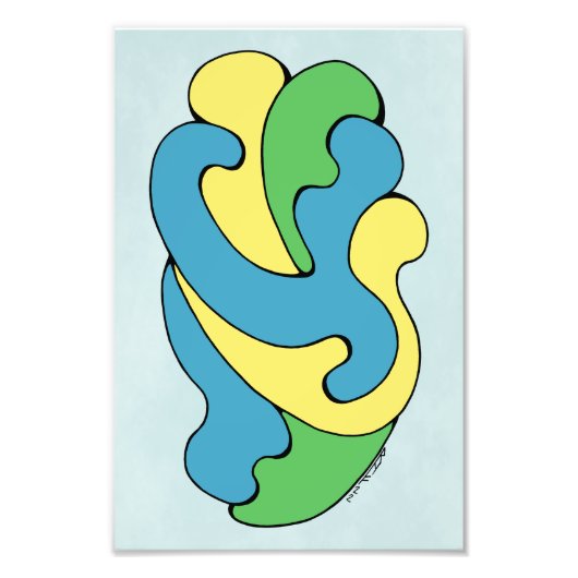 カーブの採用（黄、青、緑） フォトプリント            (正面)