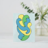 カーブの採用（黄、青、緑） ポストカード (スタンド正面)