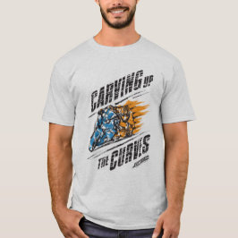 カーブを彫るスポーツバイクワイシャツ Tシャツ