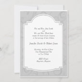 カーブアールデコディバイングレー結婚式招待状 招待状 (正面)