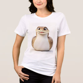 カーブィラウンドスネークTシャツ | かわいい十二支の蛇グラフィック トライブレンドTシャツ