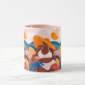 カーブイブラックウーマン、ビーチバケーションレディ マグカップ (中央)