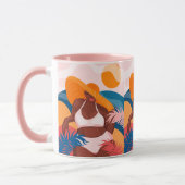 カーブイブラックウーマン、ビーチバケーションレディ マグカップ (左)