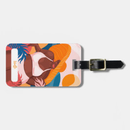 カーブイブラックウーマン、ビーチバケーションレディ ラゲッジタグ