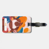 カーブイブラックウーマン、ビーチバケーションレディ ラゲッジタグ (裏面横)