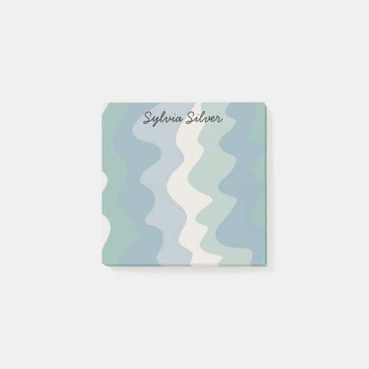 カーブカラフルルカスタムシックモノグラムパーソナライズされた ポストイット (正面)