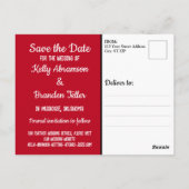 カーブキスをするウエディング日付を保存 ポストカード (裏面)